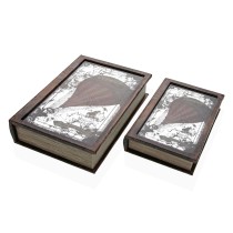 Decorative box Versa Canvas MDF Wood Globe