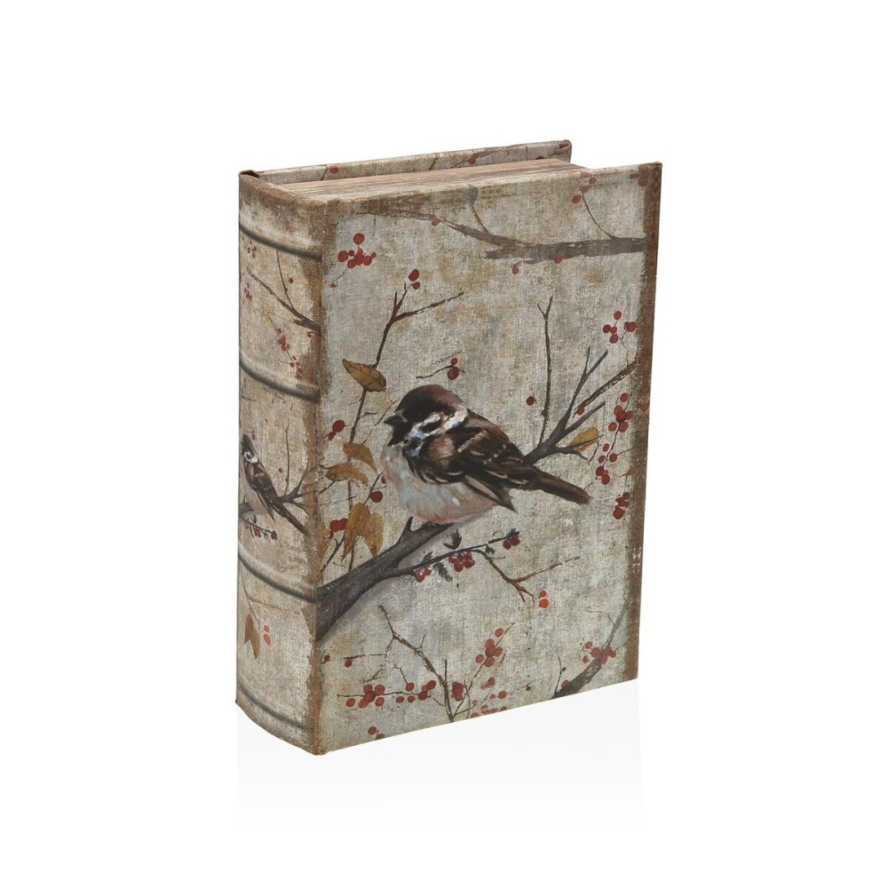 Jewelry box Versa Canvas MDF Wood 7 x 22 x 16 cm Bird
