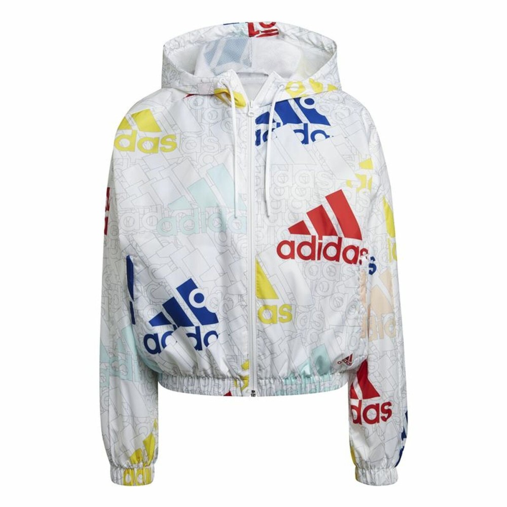 Sportjacke für Frauen Adidas Essentials Multi-Colored Logo Weiß