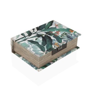 Box-Schmuckkästchen Versa Leinwand Holz MDF 7 x 22 x 16 cm Tropical