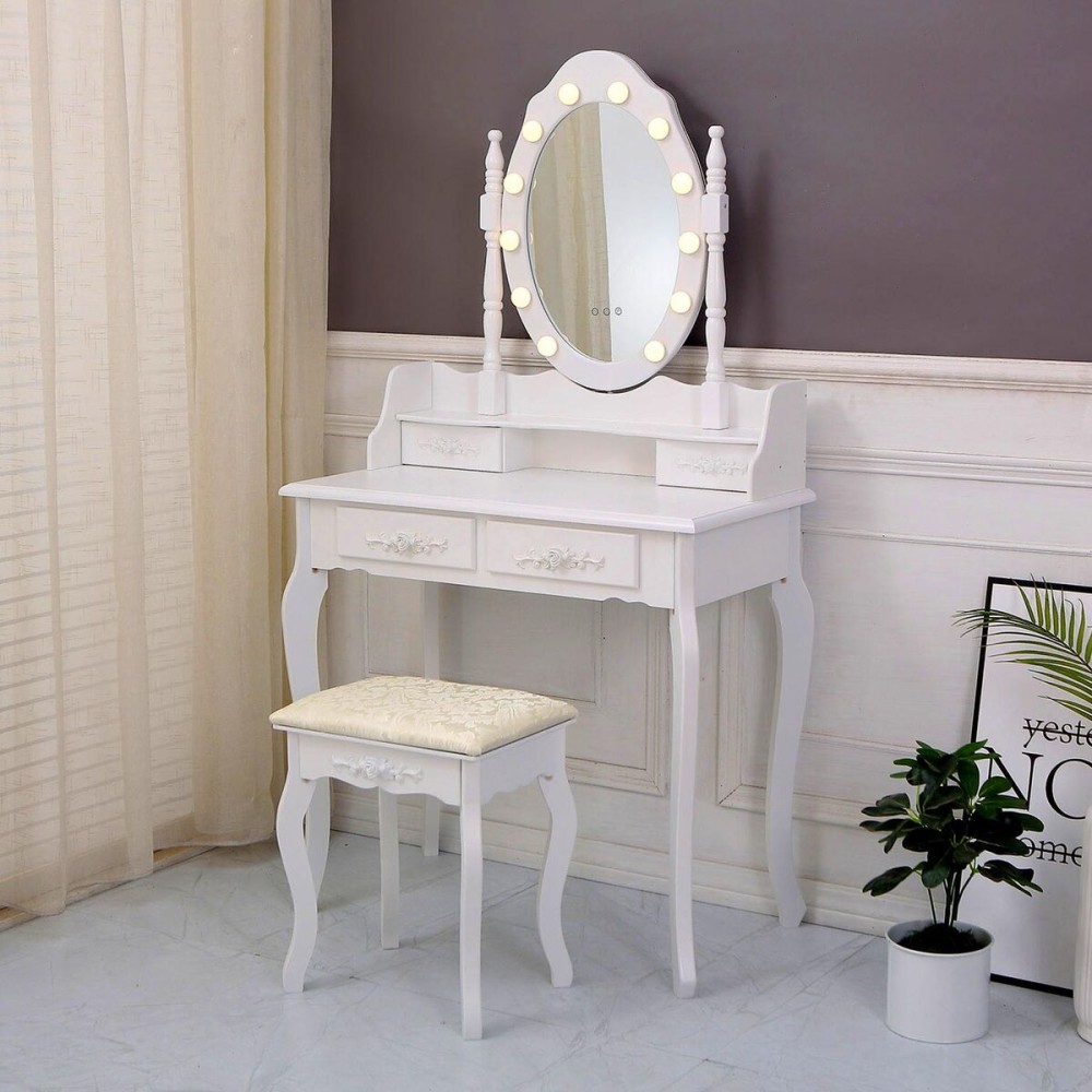 Dresser Versa White Wood Crystal MDF Wood 40 x 146 x 75 cm