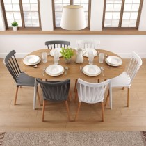 Dining Table Versa DOINYO White Metal MDF Wood 80 x 75 x 160 cm
