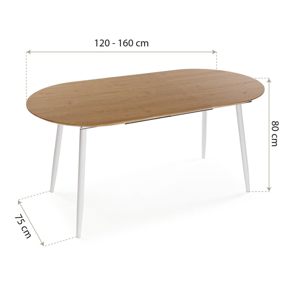 Dining Table Versa DOINYO White Metal MDF Wood 80 x 75 x 160 cm