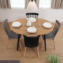 Dining Table Versa DOINYO Black Metal MDF Wood 80 x 75 x 160 cm