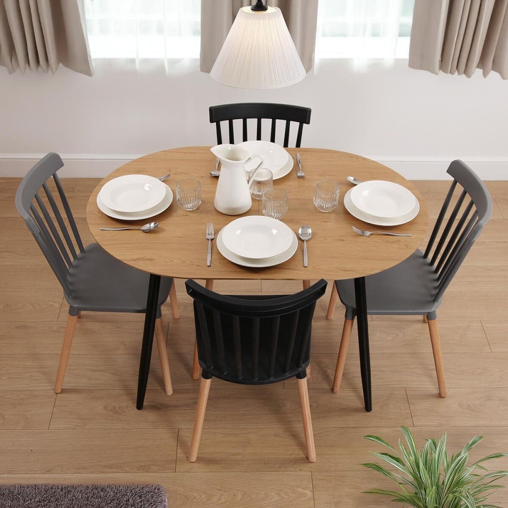 Dining Table Versa DOINYO Black Metal MDF Wood 80 x 75 x 160 cm
