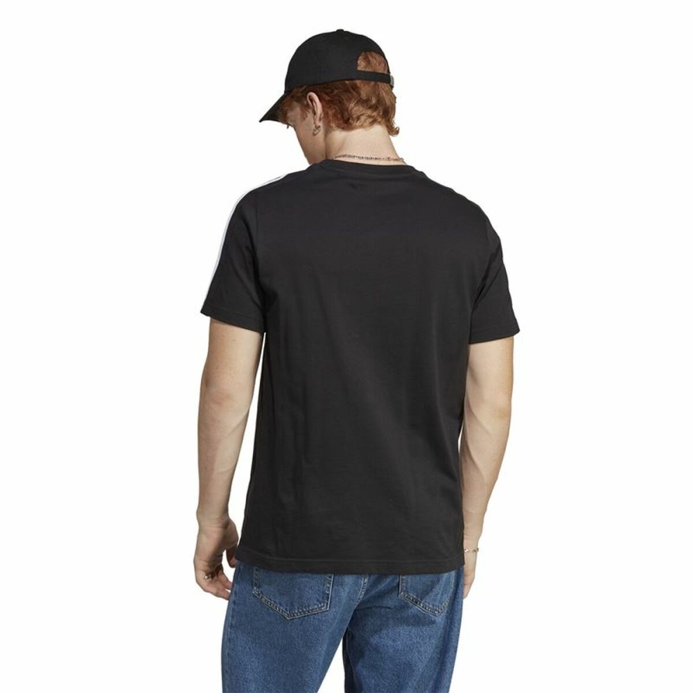 Men’s Short Sleeve T-Shirt Adidas Essentials Single 3 Bandas Black