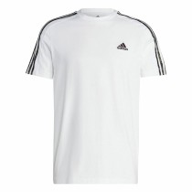 Men’s Short Sleeve T-Shirt Adidas Essentials Single 3S White