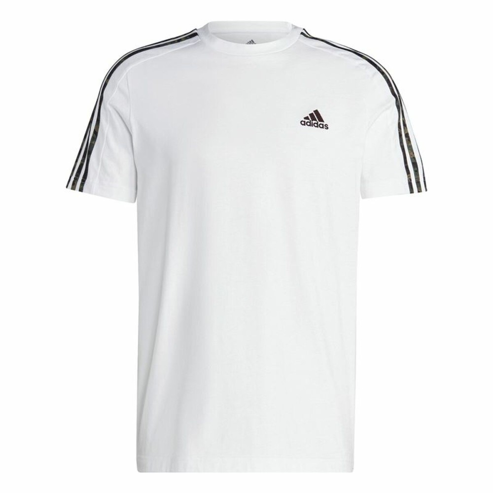 Men’s Short Sleeve T-Shirt Adidas Essentials Single 3S White