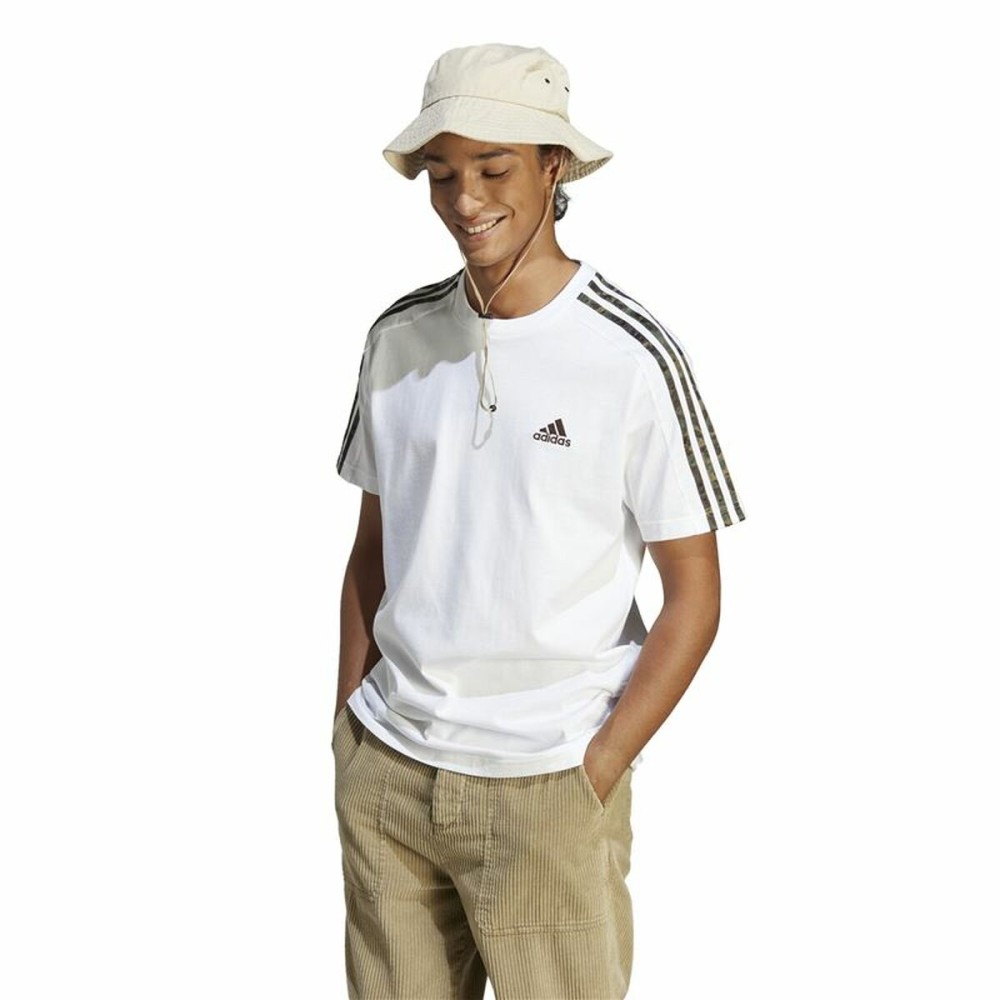 Herren Kurzarm-T-Shirt Adidas Essentials Single 3S Weiß
