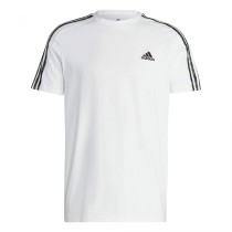 Men’s Short Sleeve T-Shirt Adidas Essentials Single 3S White