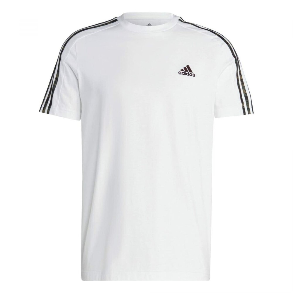 Men’s Short Sleeve T-Shirt Adidas Essentials Single 3S White