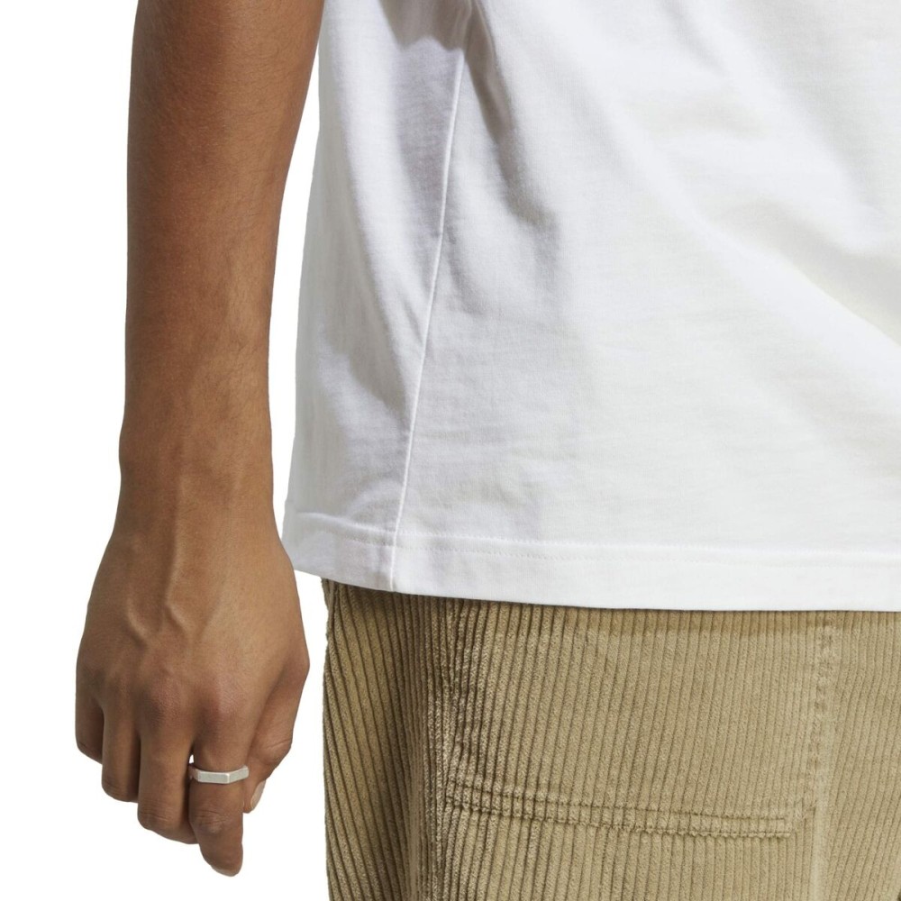 Men’s Short Sleeve T-Shirt Adidas Essentials Single 3S White