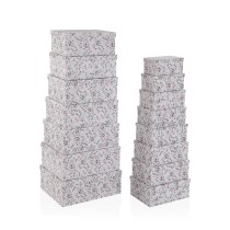 Set of decorative boxes Versa Caprice Cardboard (15 Pieces)