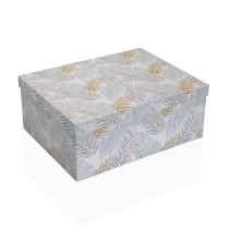 Set of decorative boxes Versa Cardboard Feathers (15 Pieces)