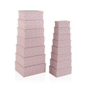 Set dekorativer Karten Versa Amore Rot Pappe Herzen (15 Stücke)