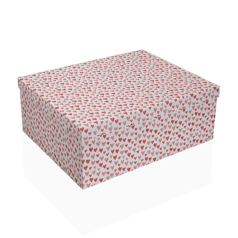 Set of decorative boxes Versa Amore Red Cardboard Hearts (15 Pieces)