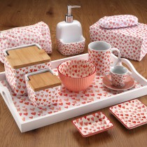 Set dekorativer Karten Versa Amore Rot Pappe Herzen (15 Stücke)