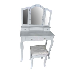 Coiffeuse Versa Blanc Bois MDF 40 x 139 x 80 cm