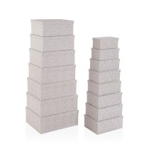 Set of decorative boxes Versa Serpentine Cardboard (15 Pieces)