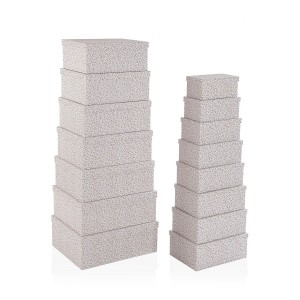 Set of decorative boxes Versa Serpentine Cardboard (15 Pieces)