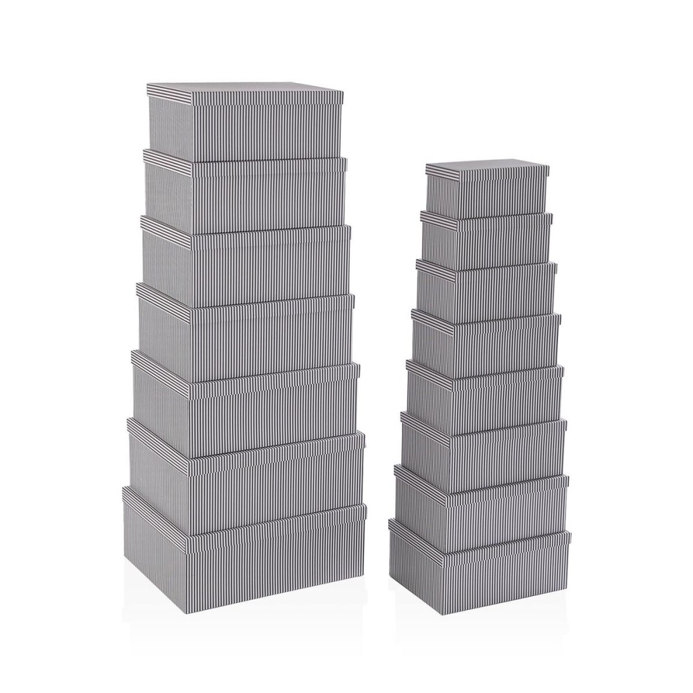 Set dekorativer Karten Versa Grau Pappe (15 Stücke)