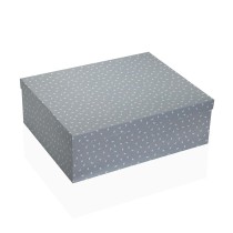 Set of decorative boxes Versa Grey Cardboard Flowers (15 Pieces)