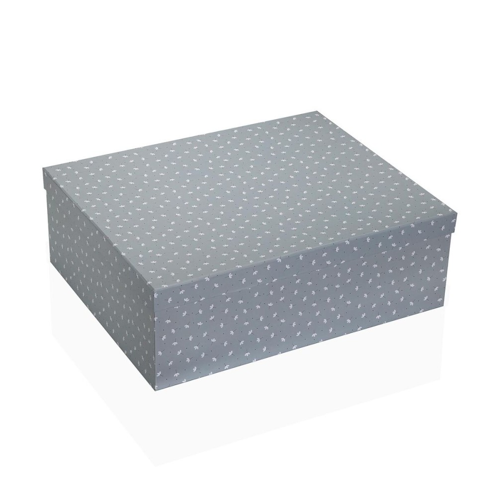 Set de boîtes décoratives Versa Gris Carton Fleurs (15 Pièces)