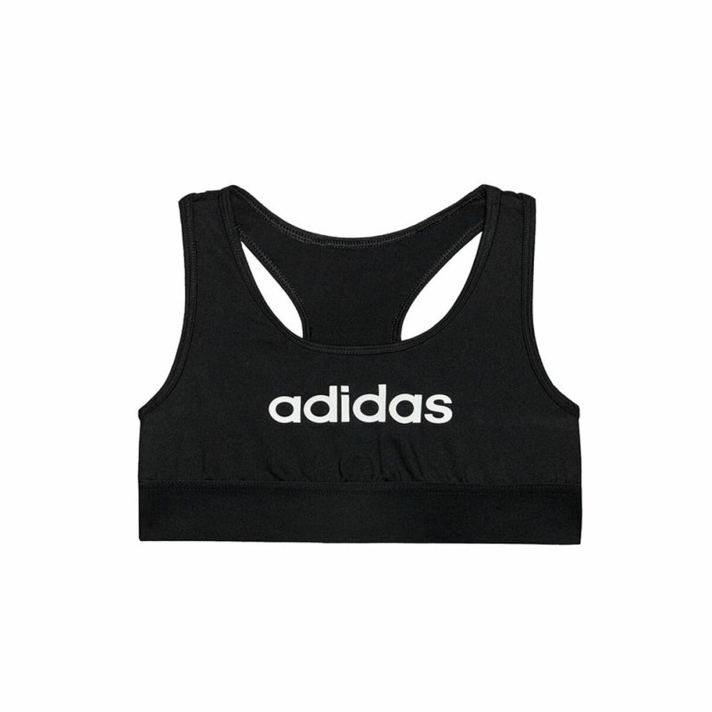 Sport-BH Adidas Sports Single Jersey Für Kinder Schwarz