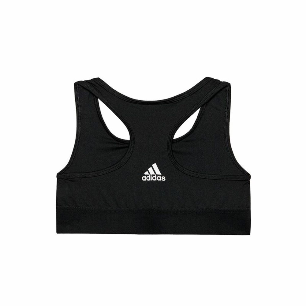 Sport-BH Adidas Sports Single Jersey Für Kinder Schwarz