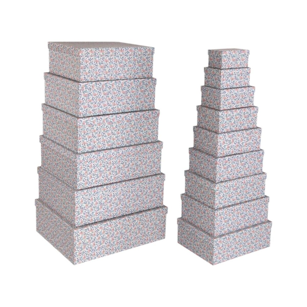 Set dekorativer Karten Versa Rosa Pappe Blomster (15 Stücke)