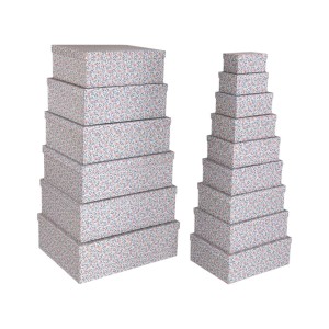 Set de boîtes décoratives Versa Rose Carton Fleurs (15 Pièces)