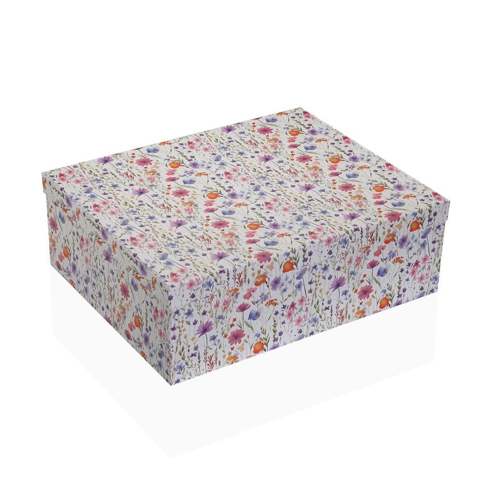Set of decorative boxes Versa Cardboard Flowers (15 Pieces)