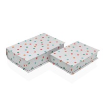 Decorative box Versa Canvas MDF Wood Book