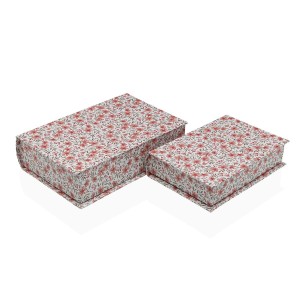 Dekorative Box Versa Leinwand Holz MDF Buch Rosen