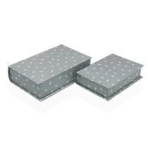 Decorative box Versa Canvas MDF Wood Flowers Book