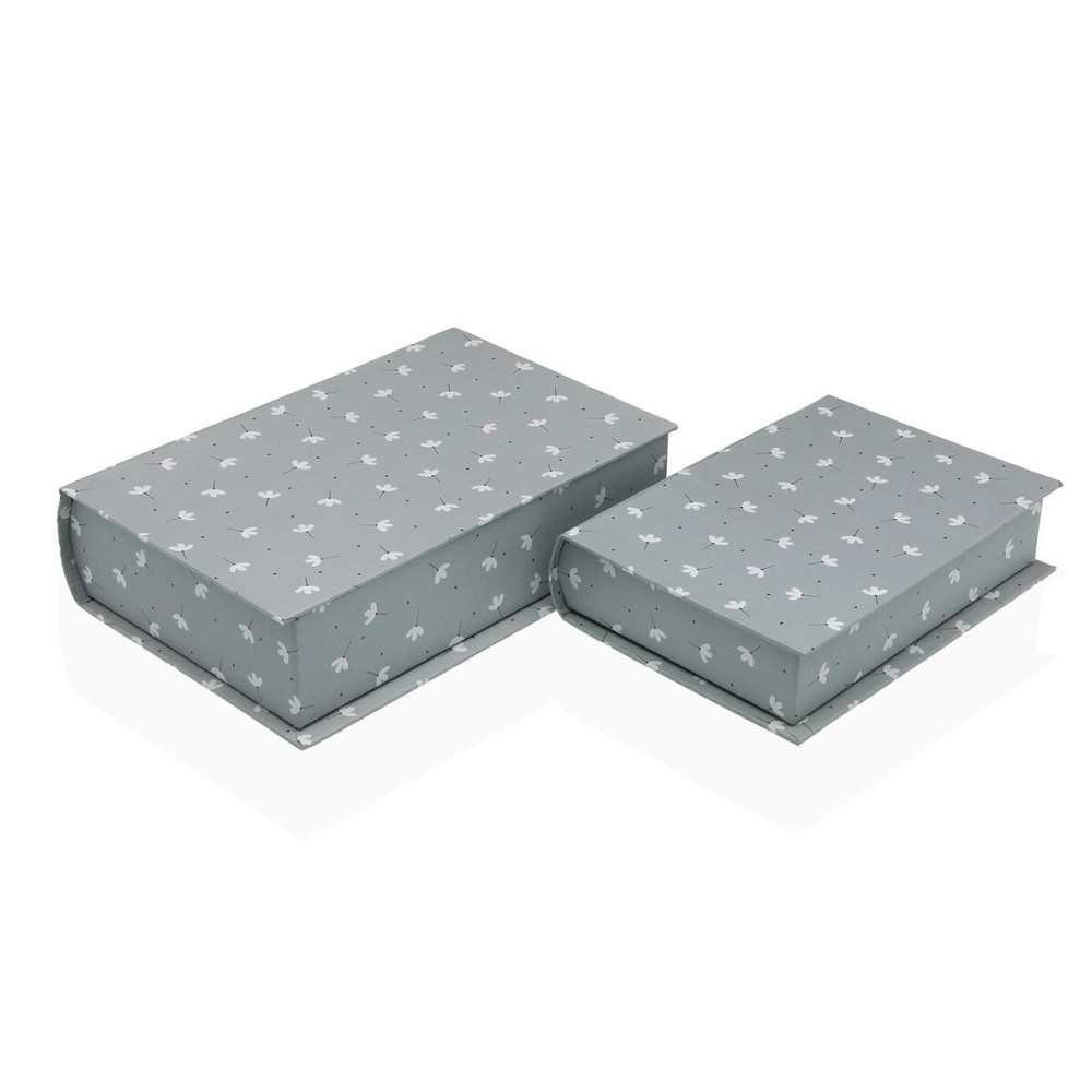 Decorative box Versa Canvas MDF Wood Flowers Book