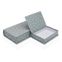 Boîte Décorative Versa Toile Bois MDF Fleurs Livre