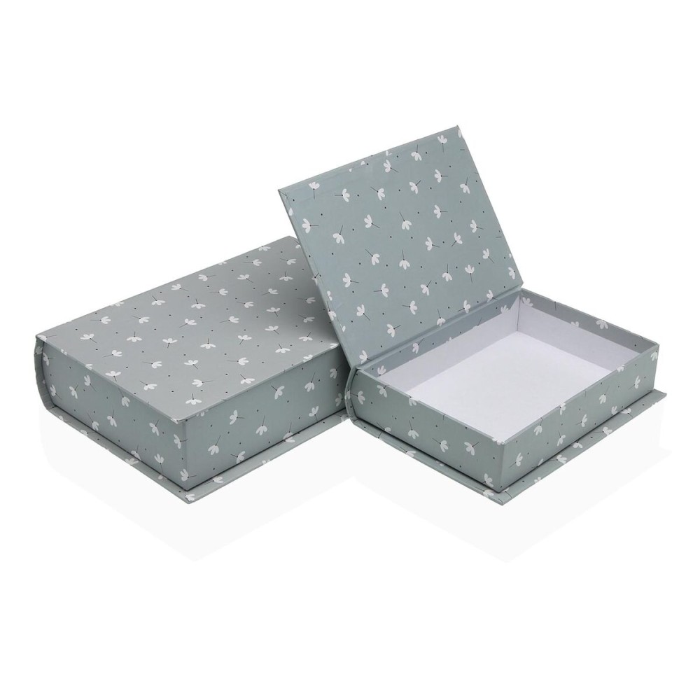Decorative box Versa Canvas MDF Wood Flowers Book