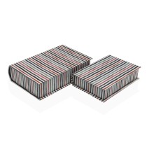 Decorative box Versa Canvas MDF Wood Book