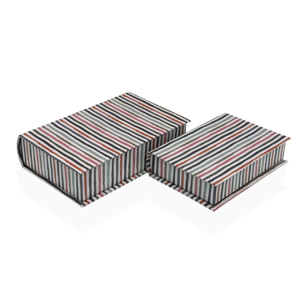 Decorative box Versa Canvas MDF Wood Book