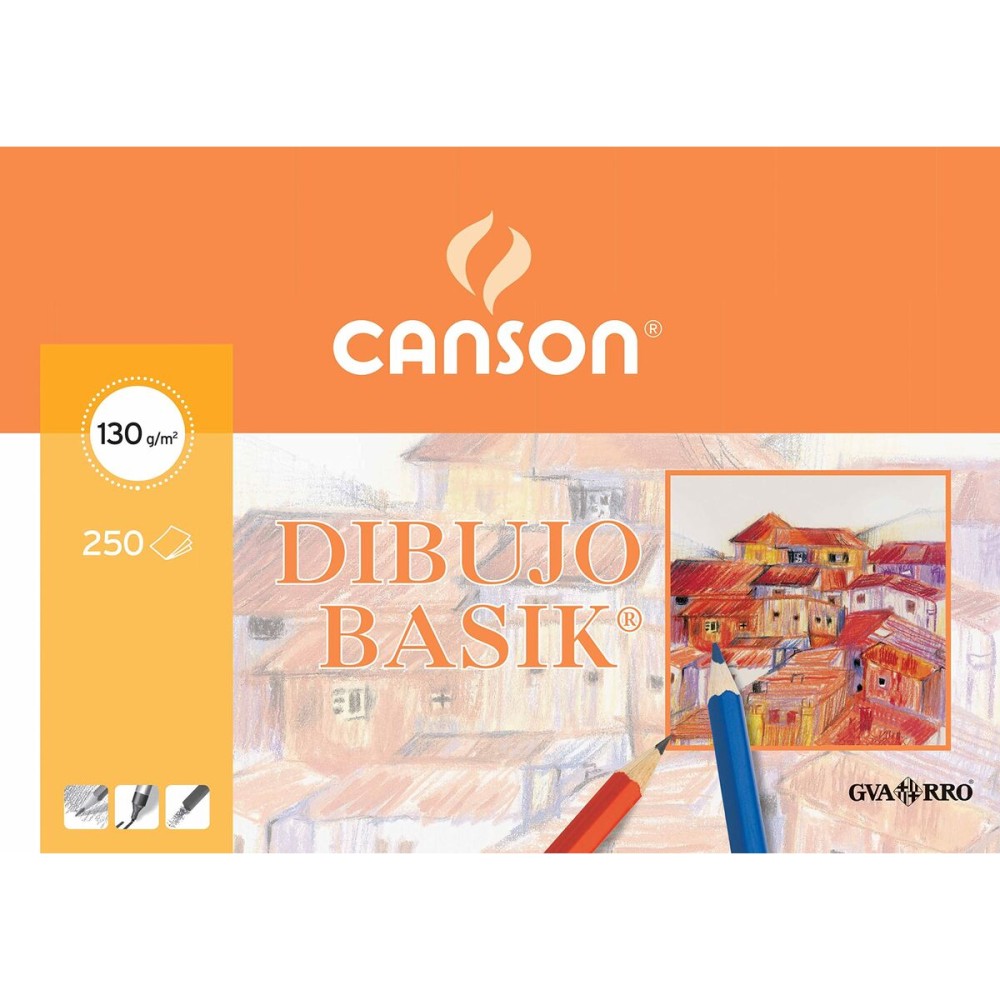 Papier à dessin Canson Basik 250 Volets Blanc 250 Pièces