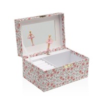 Boîte à bijoux Versa Bois Bois MDF 12 x 10 x 18 cm Fleurs