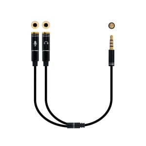 Câble Audio Jack (3,5 mm) Coupleur NANOCABLE 10.24.1202 Blanc Noir