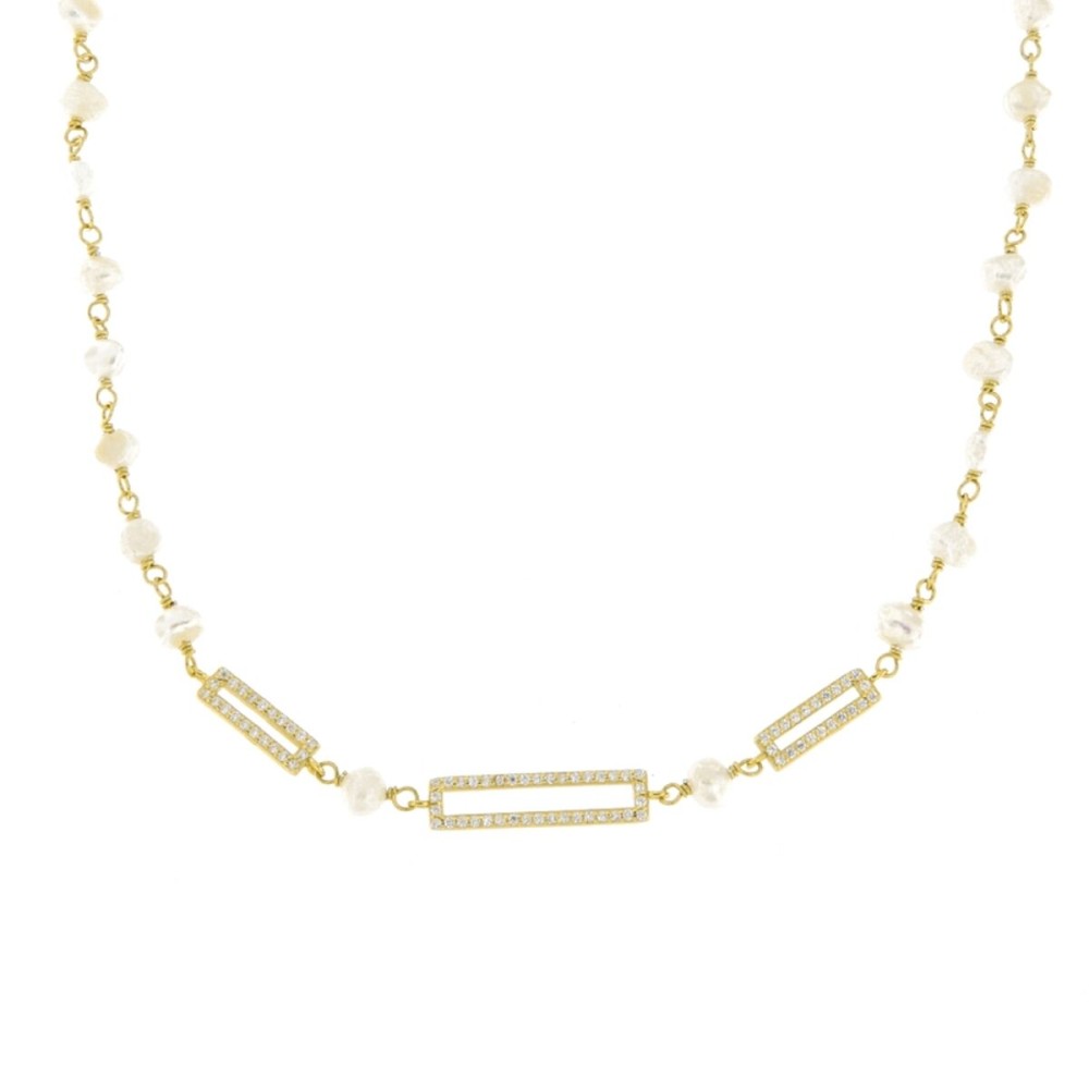 Ladies' Necklace New Bling 9NB-PRL11A Golden
