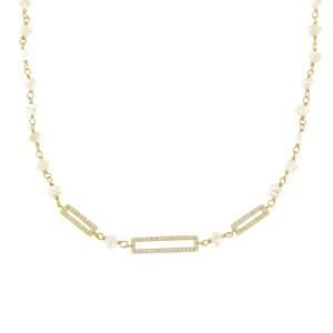 Collier Femme New Bling 9NB-PRL11A Doré