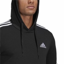 Herren Sweater mit Kapuze Adidas Essentials 3 Stripes Schwarz