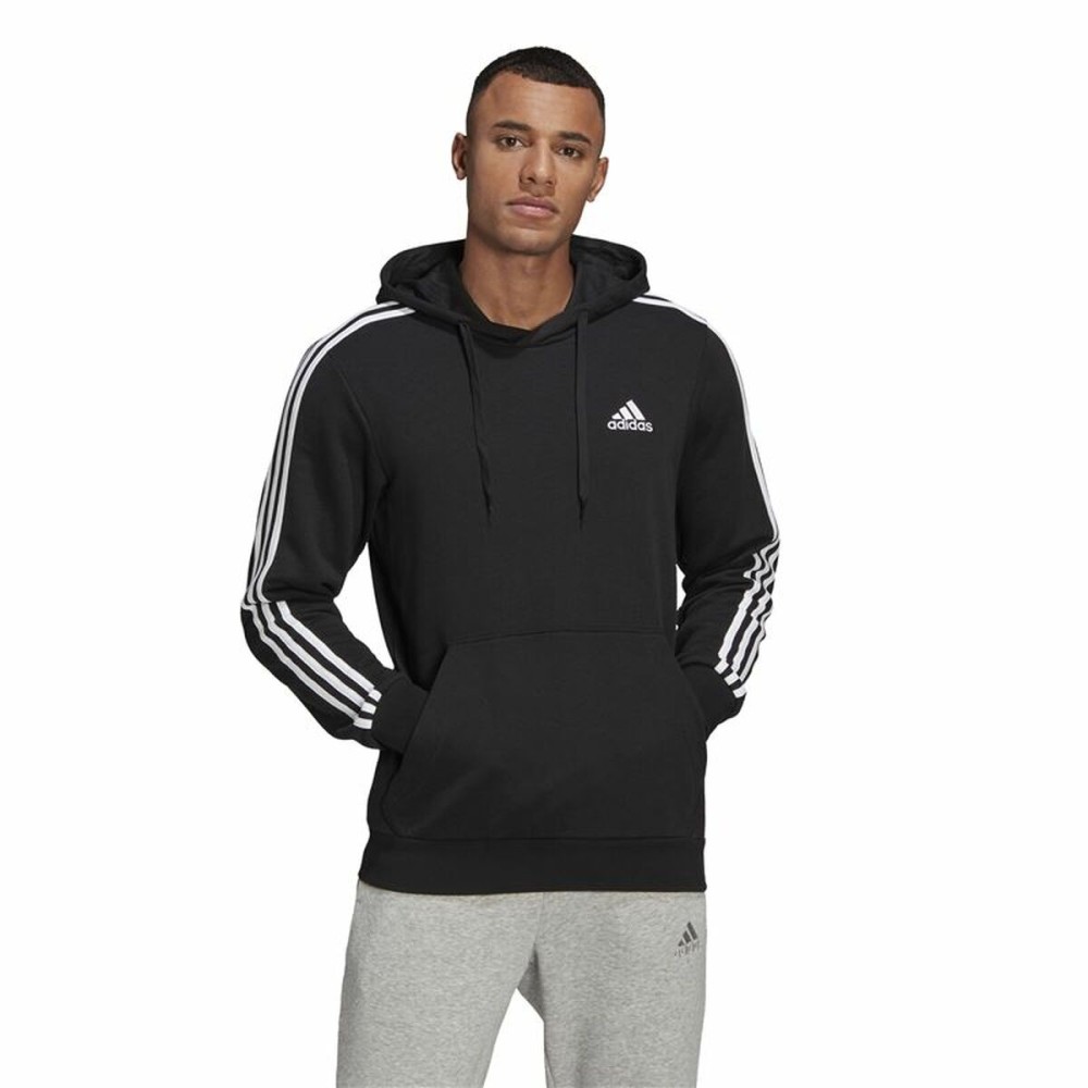 Men’s Hoodie Adidas Essentials 3 Stripes Black