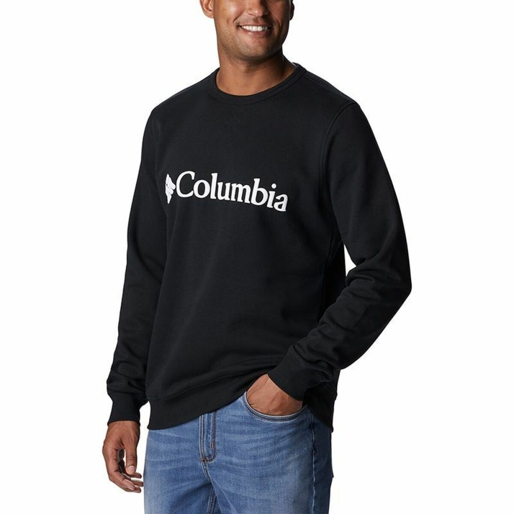 Men’s Sweatshirt without Hood Columbia Logo Fleece Crew Black