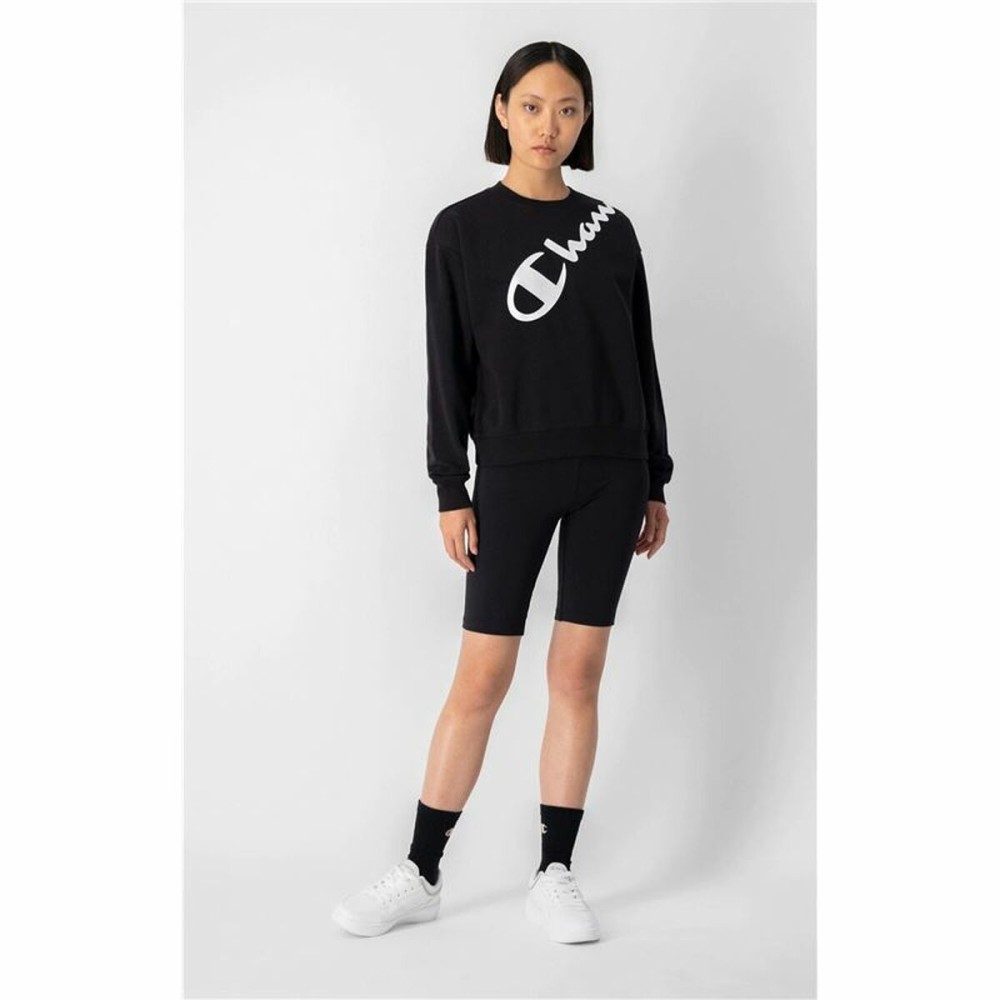 Sweat sans capuche femme Champion Diagonal Logo Noir