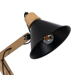 Lampe de bureau Noir Naturel Bois Fer 60 W 220-240 V 39 x 19 x 55 cm